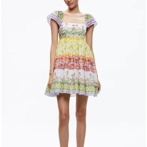 Alice + Olivia NEW TAMIA PUFF SLEEVE BABYDOLL MINI DRESS